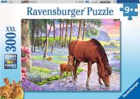 Opakowanie Puzzle 300 Konie o zachodzie słońca