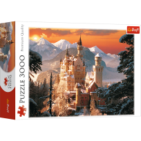 Okładka książki Puzzle 3000 Zimowy Zamek Neuschanstein TREFL