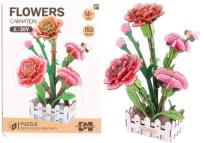 Opakowanie Puzzle 3D drewniane kwiaty goździki