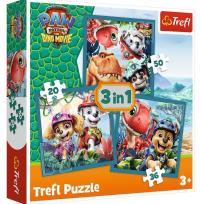 Opakowanie Puzzle 3w1 Paw Patrol i wyspa dinozaurów TREFL