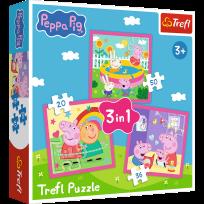 Opakowanie Puzzle 3w1 Peppa i przyjaciele 34873