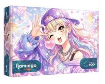 Opakowanie Puzzle 400 Flamingo - Pastelowy urok TREFL
