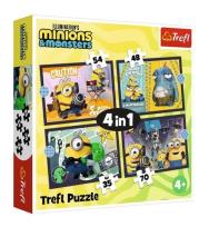 Opakowanie Puzzle 4w1 Nowe przygody Minionków TREFL