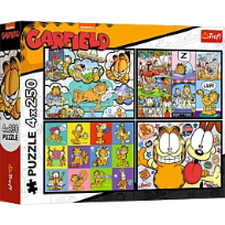 Opakowanie Puzzle 4x250 Garfield nie lubi poniedziałków TREFL