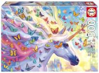 Opakowanie Puzzle 500 Jednorożec i kolorowe motyle