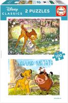 Opakowanie Puzzle Bambi & Król Lew 2 x 100 el 114077