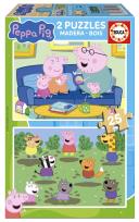 Opakowanie Puzzle drewniane 2x25 Świnka Peppa 113784