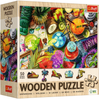 Opakowanie Puzzle drewniane 500+1 Kolorowe koktajle TREFL