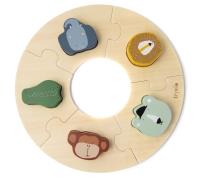 Opakowanie Puzzle drewniane okrągłe ze zwierzątkami