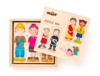Opakowanie Puzzle – Ludzie i zawody z całego świata, w drewnianym pudełku 90329