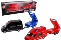 Opakowanie Samochód bus z przyczepą roboty drogowe metal mix