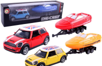 Opakowanie Samochód z łodzią na przyczepie metal mix