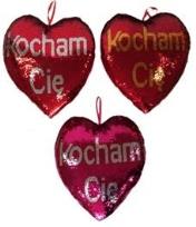 Opakowanie Serce cekinowe Kocham Cię 45cm MIX
