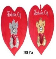 Opakowanie Serce Kocham Cię - Miś 37cm MIX