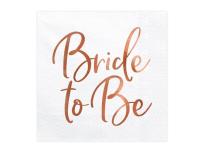 Opakowanie Serwetki Bride to Be różowe złoto 33x33cm 20szt