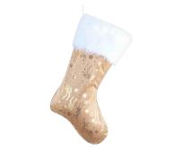 Opakowanie Skarpeta świąteczna w złote renifery 49x22cm