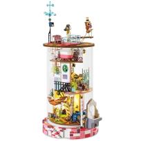 Opakowanie Składany Model LED w Akrylowej Tubie - Kwiecisty Dom