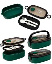 Opakowanie Śniadaniówka Aqua Pure + sztućce green/black ASTRA