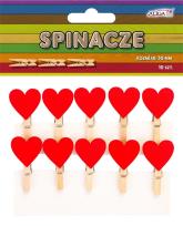 Opakowanie Spinacze drewniane serca 3cm 10szt