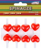 Opakowanie Spinacze drewniane serca 3cm 8szt