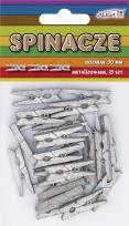 Opakowanie Spinacze drewniane srebrne metalizowane 3cm 25szt