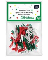 Opakowanie Spinacze kolor do dekoracji mini 50szt Christmas