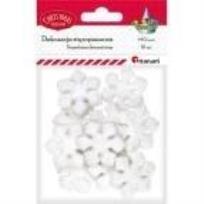 Opakowanie Styropianowe płatki śniegu brokatowe białe 15szt