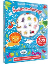 Okładka książki Świat zwierząt. Teczka z zagadkami ( 3 książeczki + wypukłe naklejki)