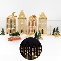 Opakowanie Świąteczne domki DIY (z lampkami led i markerem)