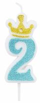 Opakowanie Świeczka 2 niebieska 6,8cm PARTY GO