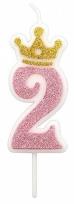 Opakowanie Świeczka 2 różowa 6,8cm PARTY GO