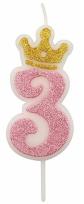 Opakowanie Świeczka 3 różowa 6,8cm PARTY GO