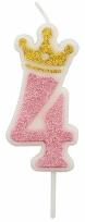 Opakowanie Świeczka 4 różowa 6,8cm PARTY GO