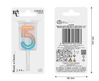 Opakowanie Świeczka B&C cyferka 5 neon