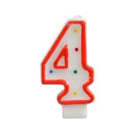 Opakowanie Świeczka cyferka 4 kropki
