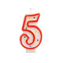 Opakowanie Świeczka cyferka 5 kropki