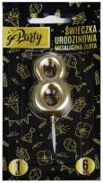 Opakowanie Świeczka urodzinowa 8 Metaliczna złota
