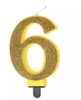 Opakowanie Świeczka urodzinowa brokatowa 6