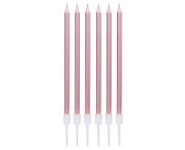 Opakowanie Świeczki B&C metaliczne różowo-złote 11cm 6szt