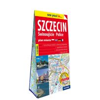 Okładka książki Szczecin, Świnoujście, Police; papierowy plan miasta 1:22 000