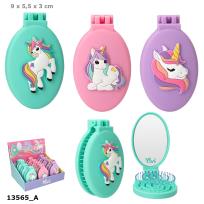 Opakowanie Szczotka składana z lusterkiem Jednorożec Ylvi 1szt.mix 13565A