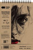 Opakowanie Szkicownik na spirali Młody Artysta A5  80/90g 60ark.Happy Color