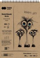 Opakowanie Szkicownik na spirali Ptaki A4 90g. 80ark. biały Happy Color