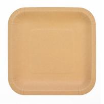 Opakowanie Talerze papierowe kraftowe 23x23cm 6szt