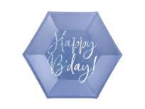 Opakowanie Talerzyki Happy B'day! granatowy 20cm 6szt