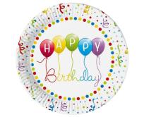 Opakowanie Talerzyki papierowe Happy Birthday 23cm 8szt