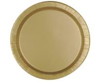 Opakowanie Talerzyki papierowe złote 18cm okrągłe 8szt