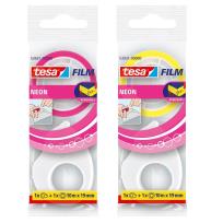 Opakowanie Taśma biurowa Tesa neon 10mx19mm  +mini dozownik