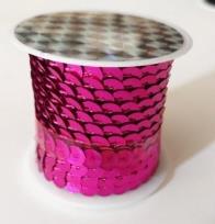 Opakowanie Taśma cekinowa metallic różowa 6mm 4mb