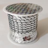 Opakowanie Taśma cekinowa metallic srebrny 6mm 4mb